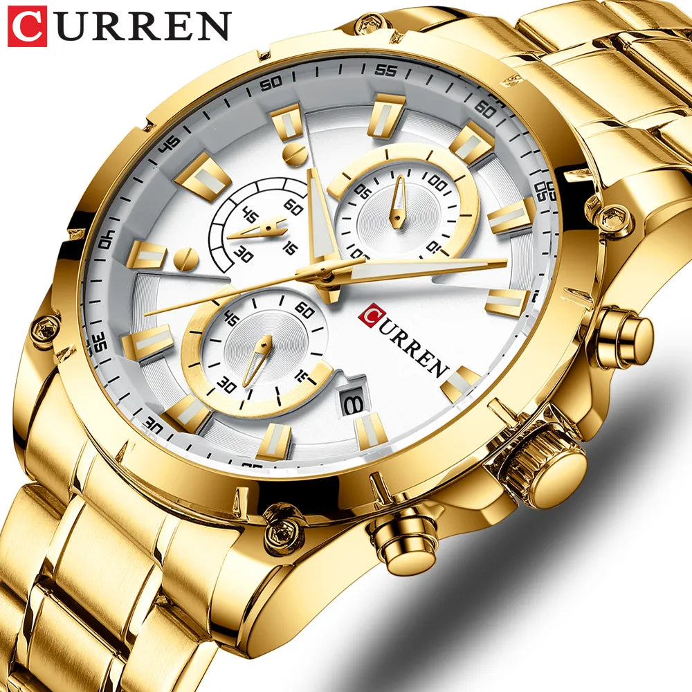 Top brand Curren quartz wrist watch fashion sports and causal business watch