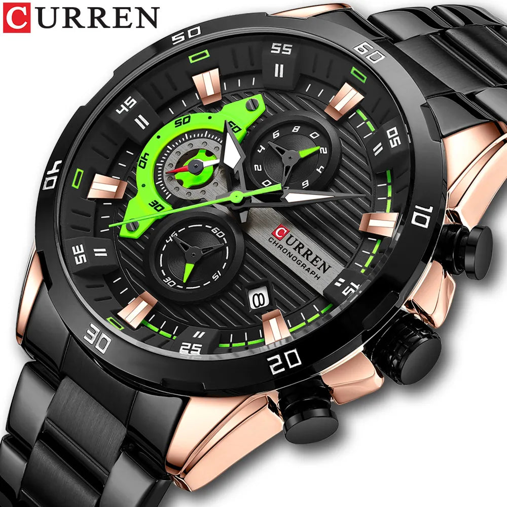 CURREN Top Marke Luxus Rostfreiem Stahl Sport Männlichen Uhr